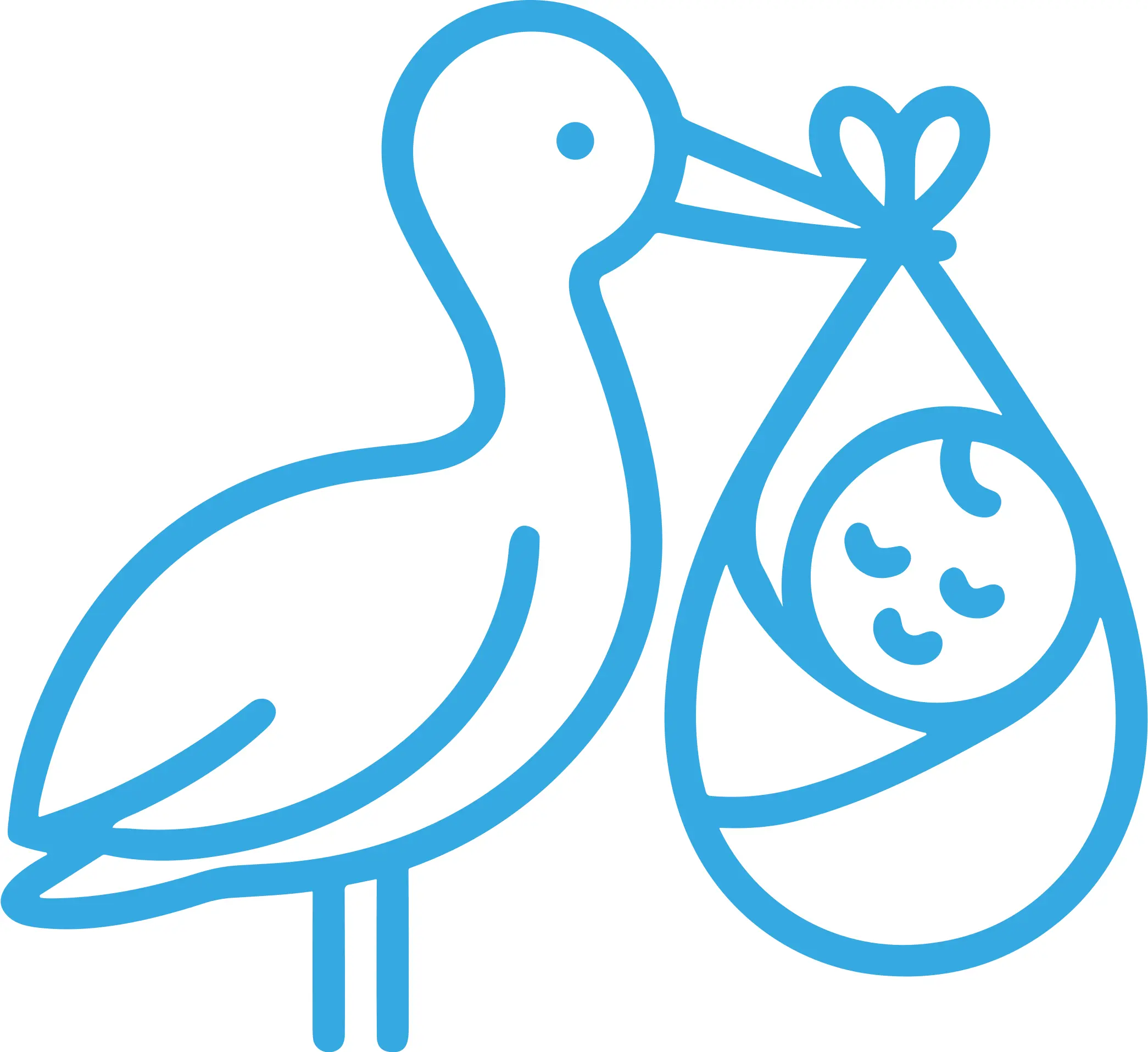 Logo pas cher cigogne, pour une marque liée à la petite enfance