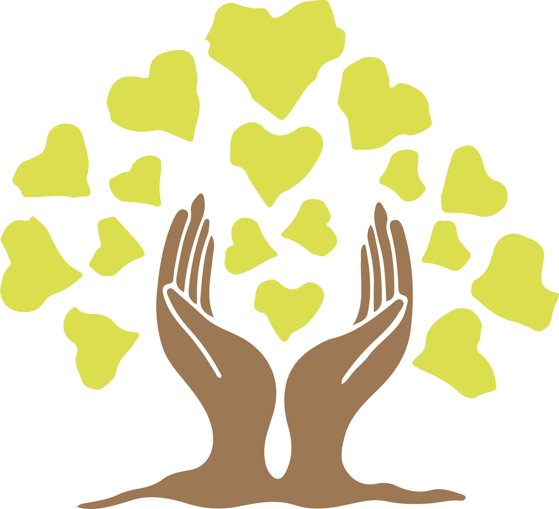 Logo pas cher main, feuille et cœur, pour une marque bien-être ou naturelle